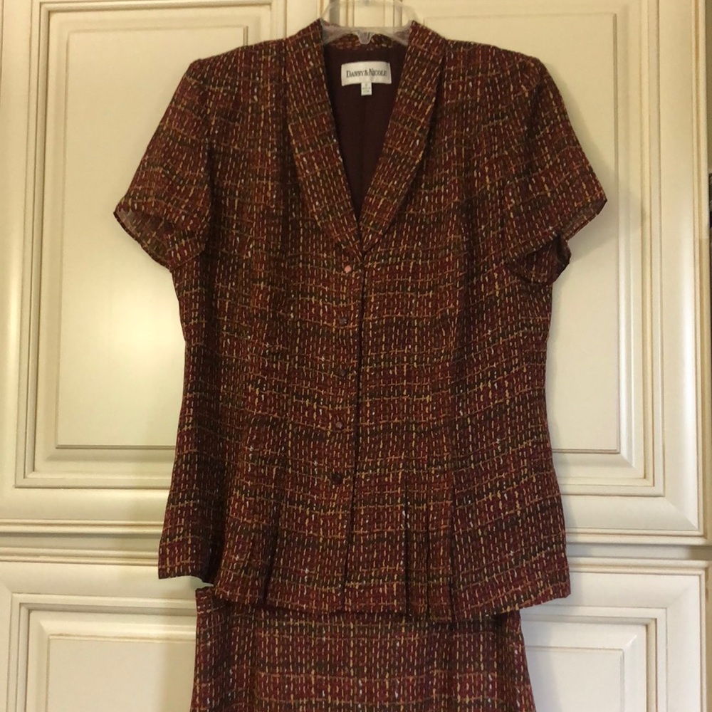 Brown, Green and Gold Two-Piece Suit